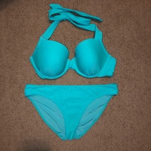 Blue Halter Bikini Aerie/ American Eagle